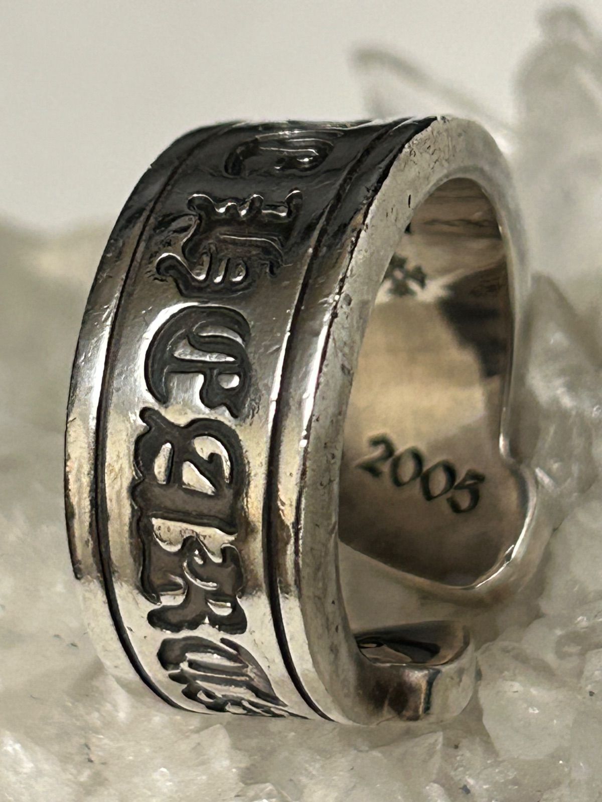 Chrome Hearts ラージスクロールラベルリング黄金サイズ20.5号美品