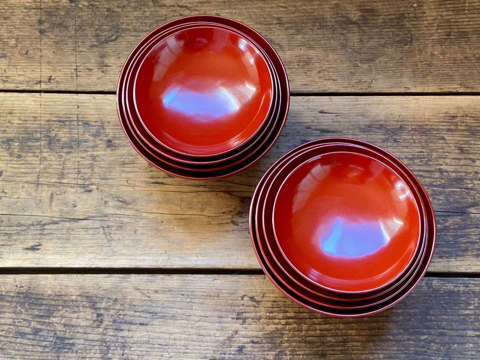 能登蔵出し 輪島塗 朱漆 入れ子椀 2客セット/朱塗 漆器椀 四つ椀
