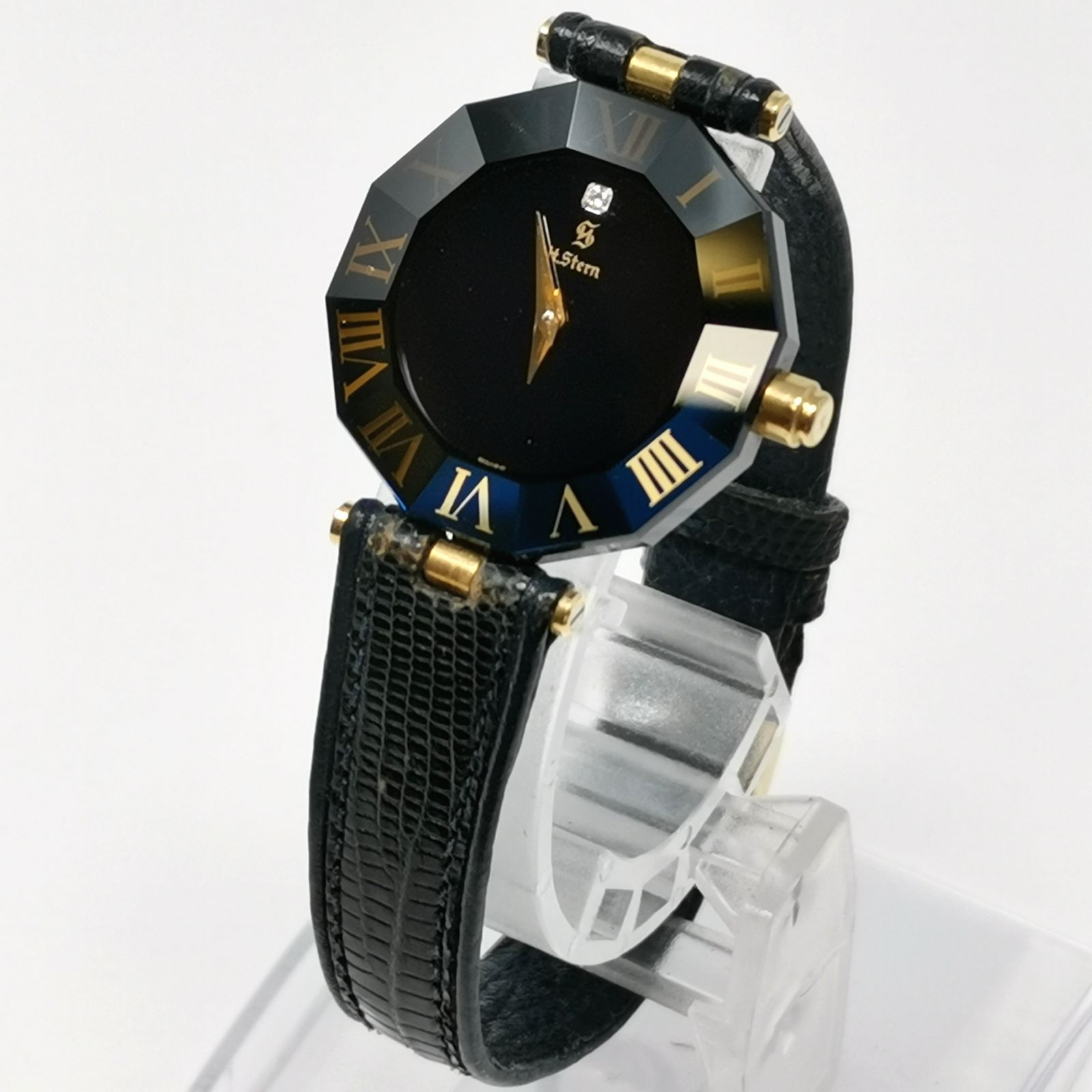 H.Stern ダイアモンド1 P ブラック ゴールド 電池ないため動作未 腕時計 管理番号