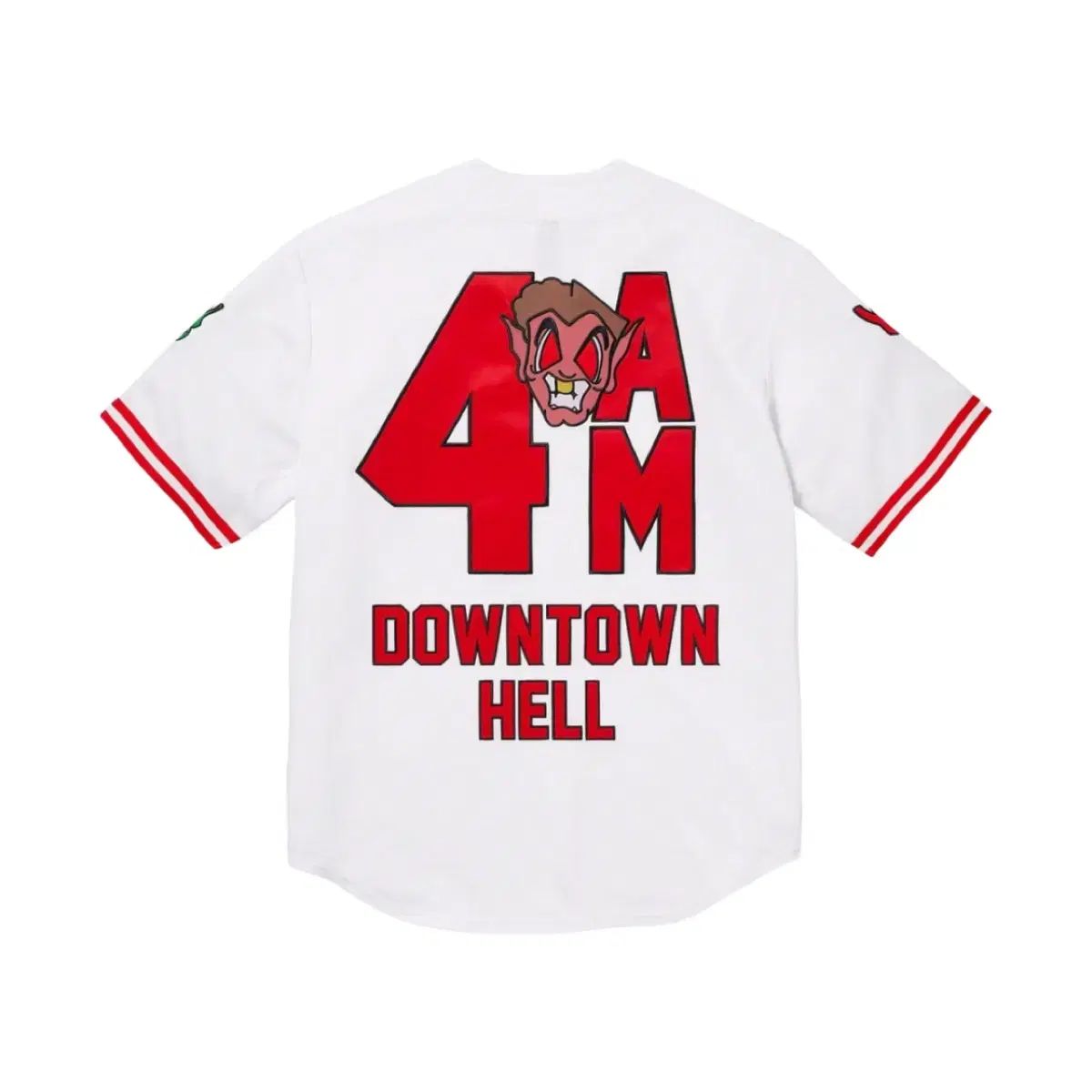 L シュプリーム ミッチェル＆ネス ダウンタウン ヘル ベースボール ジャージ 白