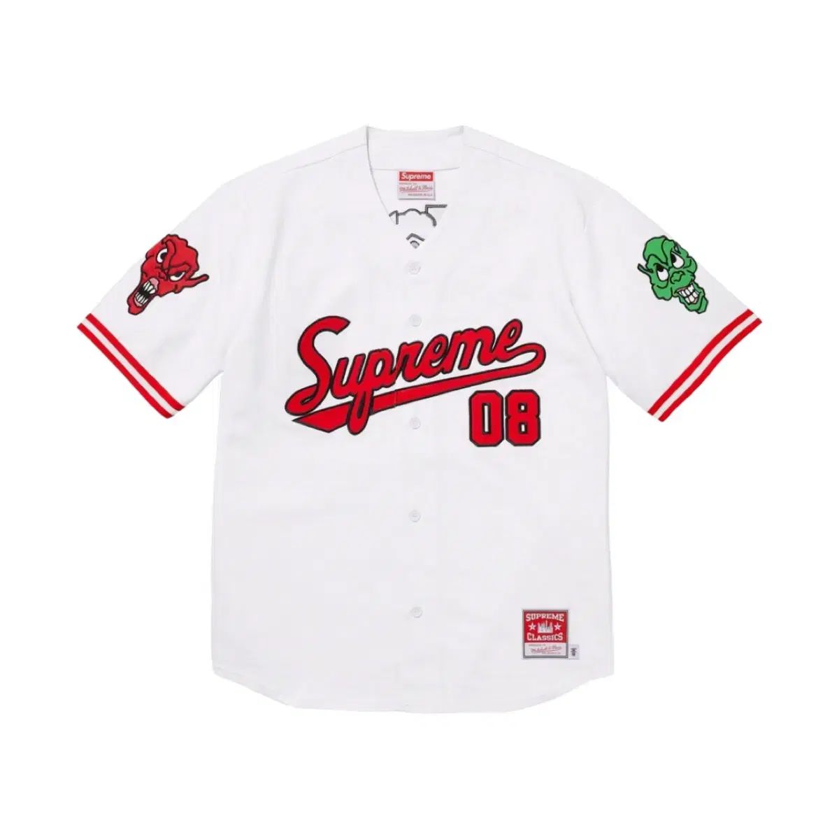 L シュプリーム ミッチェル＆ネス ダウンタウン ヘル ベースボール ジャージ 白