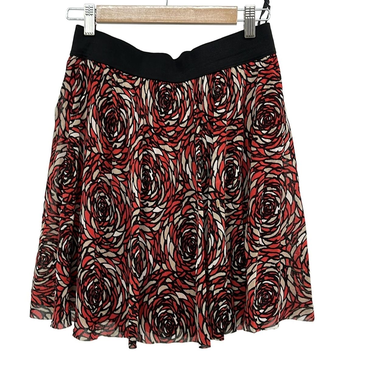 VIVIENNE TAM ヴィヴィアンタム ミニスカート サイズS レディース 黒 レッド アイボリー メッシュ ウエストゴム