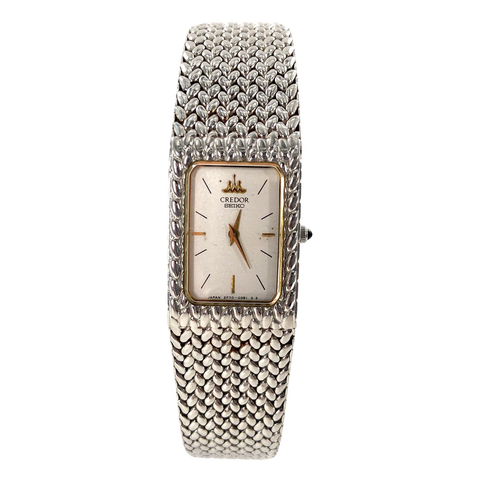 SEIKO セイコー CREDOR クレドール 2 F 70-5341 QZ SS ホワイト文字盤 レディース腕時計 PF‐484