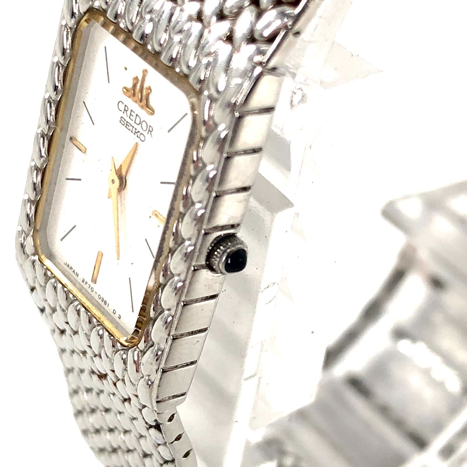 SEIKO セイコー CREDOR クレドール 2F70-5341 QZ/SS ホワイト文字盤