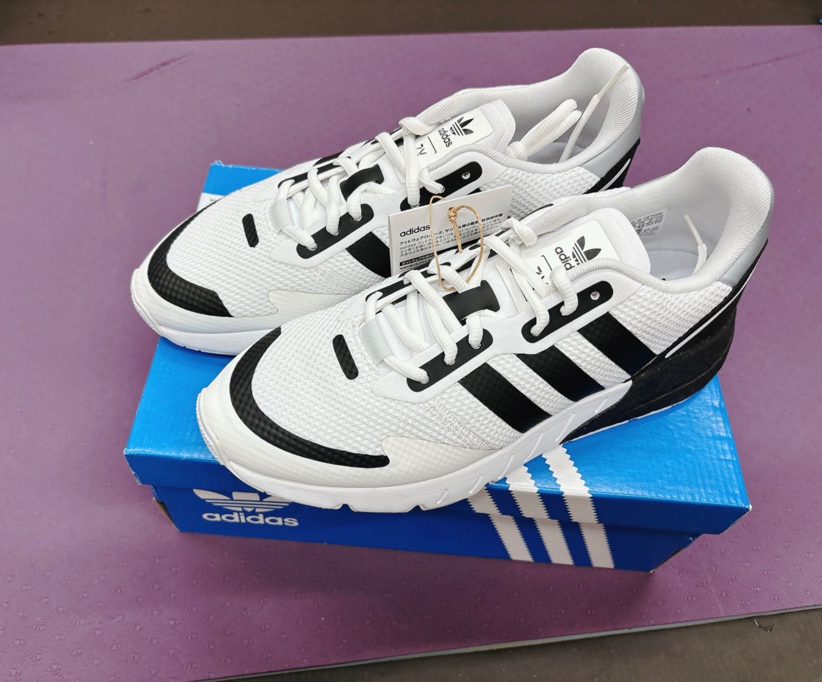 adidas Originals Men's ZX 1K Boost Sneaker, White/Black/Halo