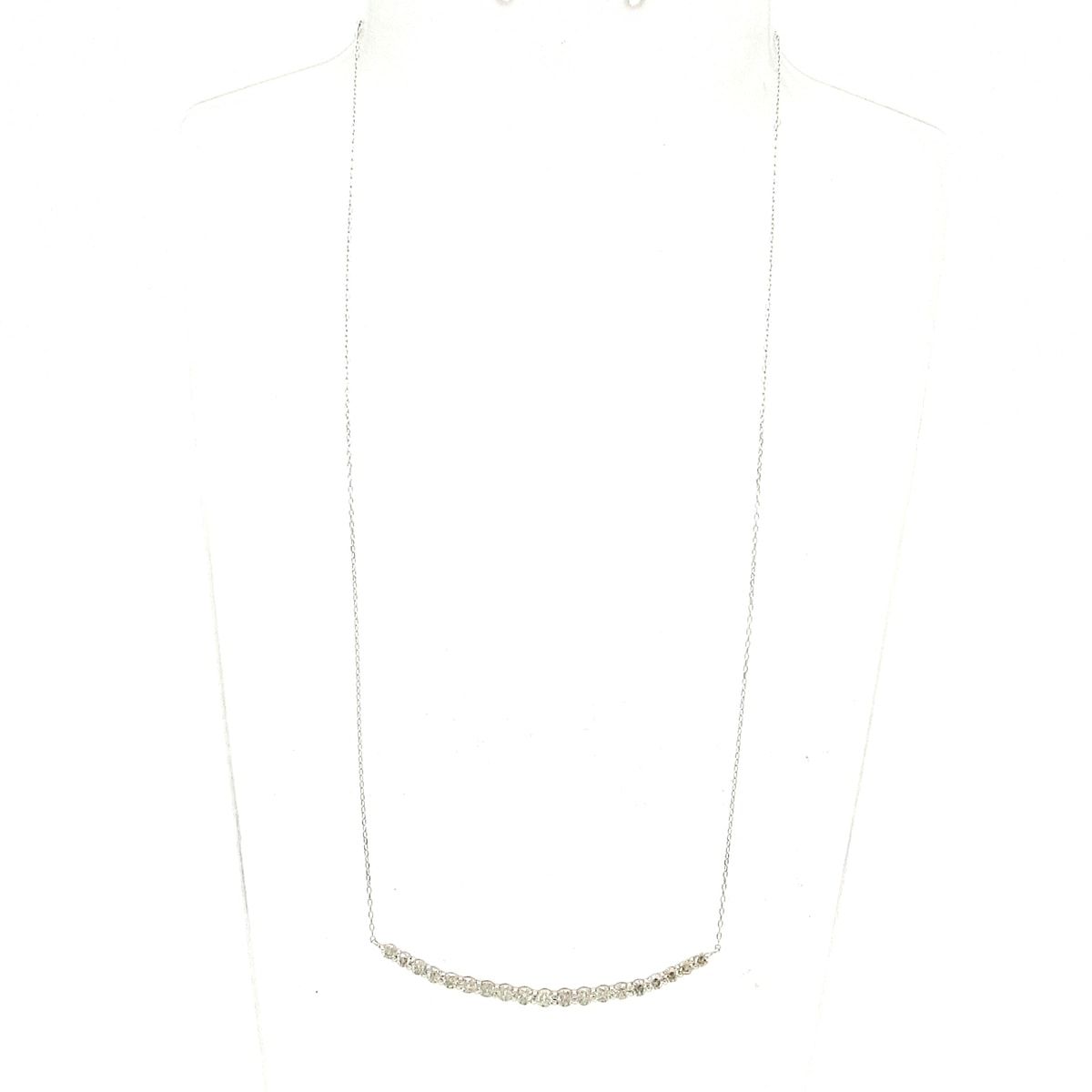 Unbranded ノーブランド ネックレス K 18 WG ダイヤモンド 総重量 2 1 g 00刻印