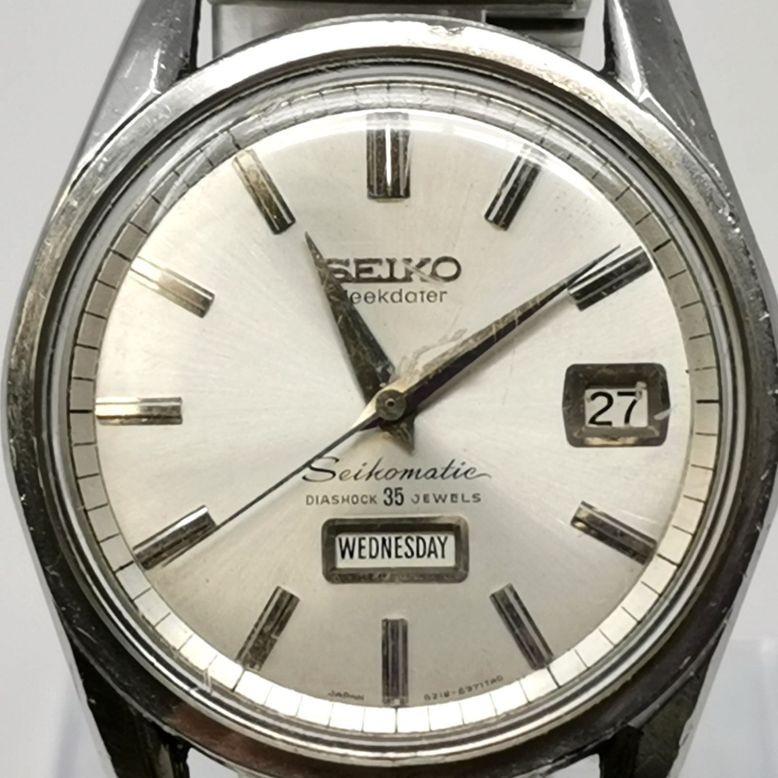 稼働品 SEIKO WEEKDATER シルバー 腕時計 ラウンド 自動巻き 