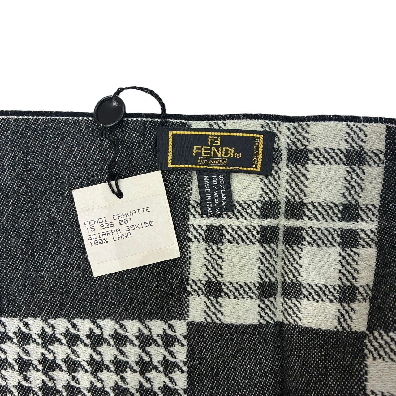 タグ付き未使用品 FENDI フェンディ ウール マフラー チェック柄 千鳥