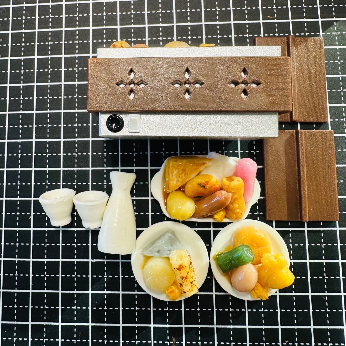  855おでんセットB屋台おでん ミニチュアフード ドールハウスおもちゃ ドール リカちゃん シルバニア 樹脂粘土 ねんどろいど ブライス オビツ フィギュア ミニチュア 推し活 エイミーショップ ミニチュア 趣味 おもちゃ