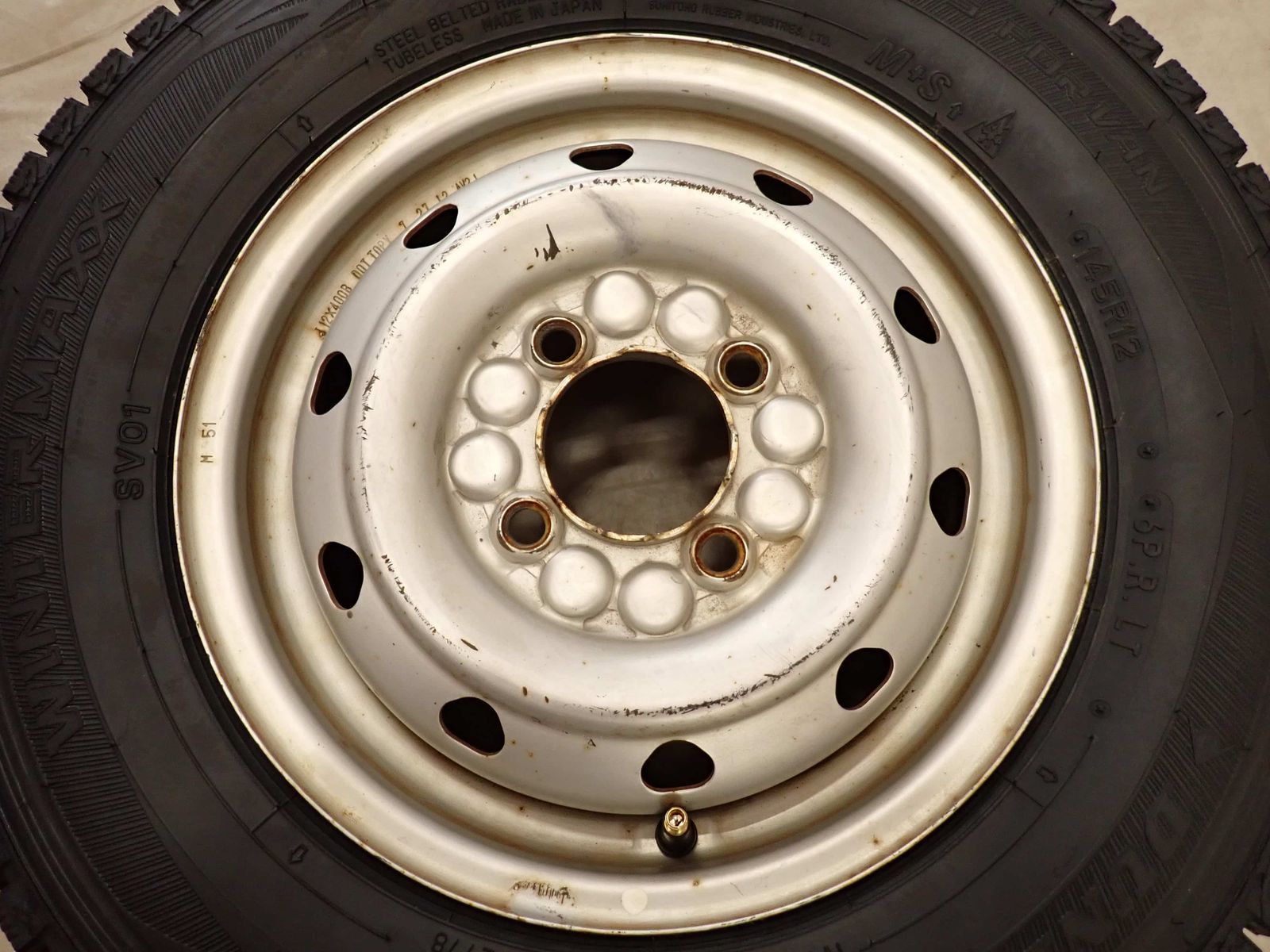  冬 製 4本SET 会社宛 145 R 12 4 J 6 PR LT ダンロップ WINTER MAXX SV 01 鉄 スチール 軽トラック バン 貨物車 NO D 6488 12インチ以下 タイヤ ホイールセット