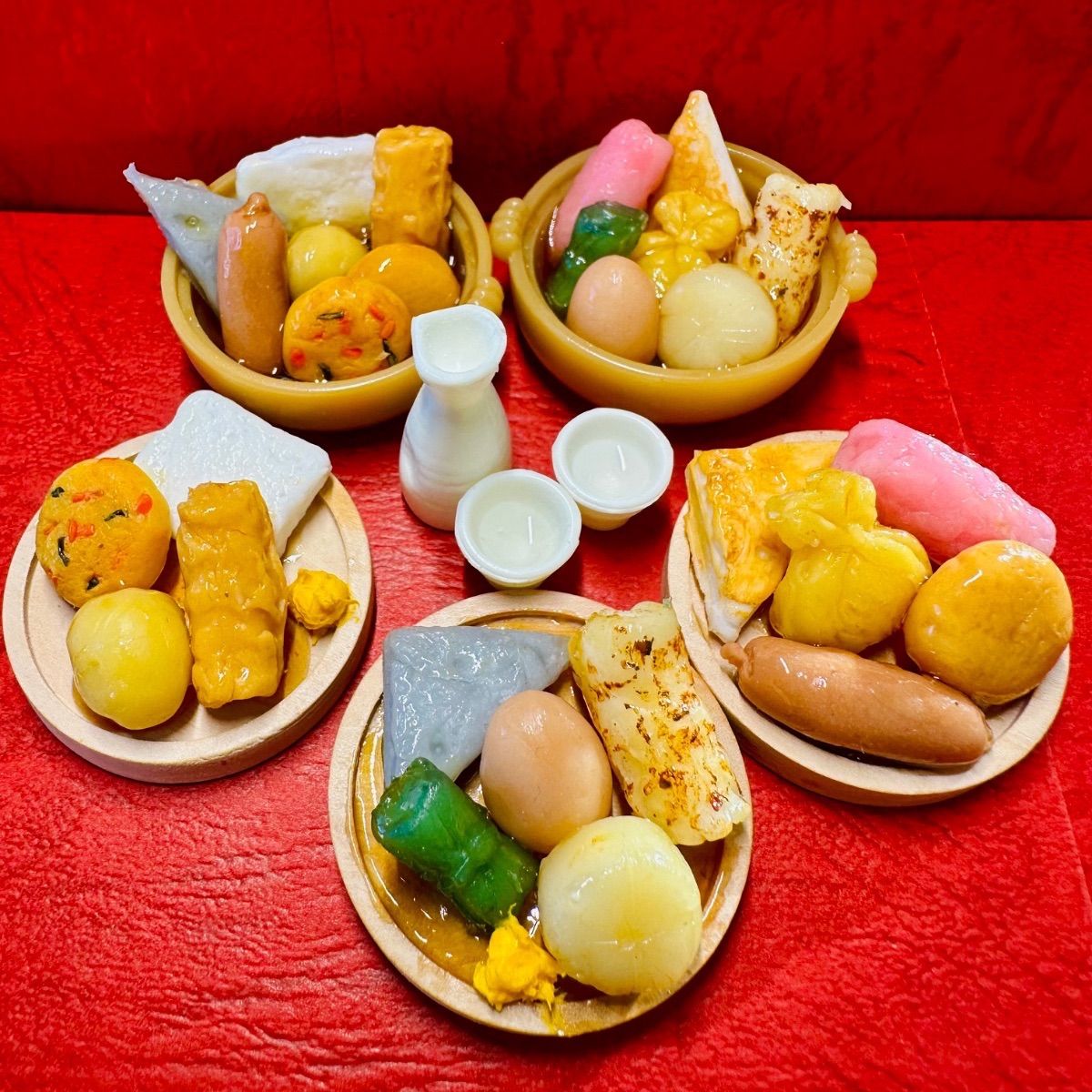 856 大きいサイズおでんセットC ミニチュアフード ドールハウスおもちゃ ドール リカちゃん シルバニア 樹脂粘土 ねんどろいど ブライス オビツ フィギュア ミニチュア 推し活 エイミーショップ