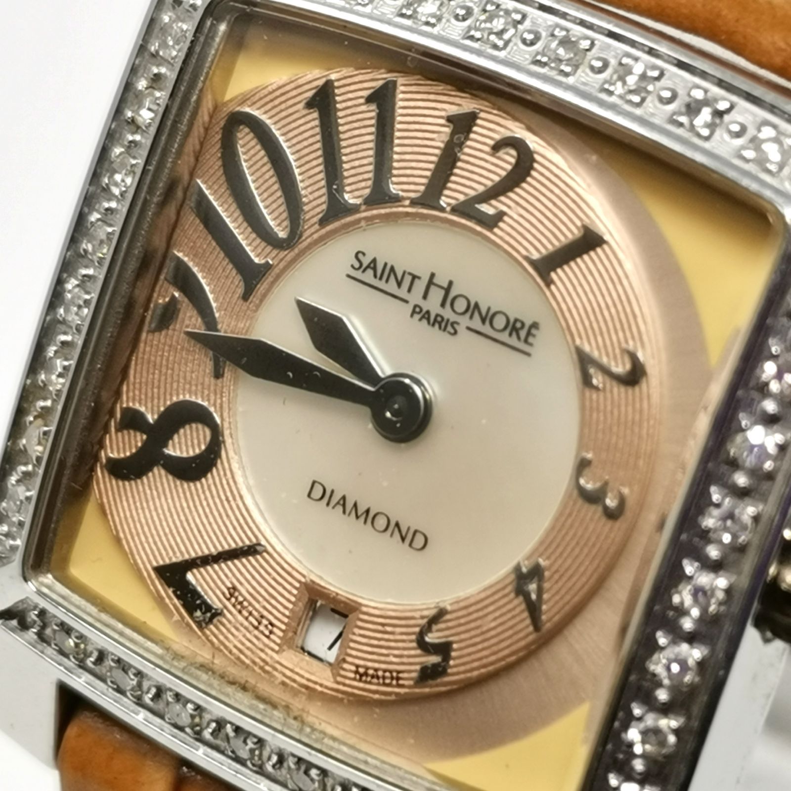 サントノーレ SAINT HONORE 腕時計 クォーツ シルバー ブラウン スクエア レディース 管理番号