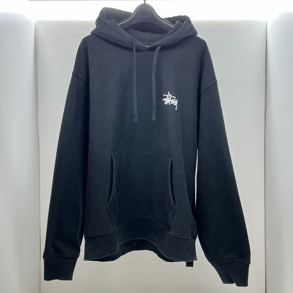 06 w 16687 STUSSY パーカー Lサイズ ステューシー 黒 コットン 品
