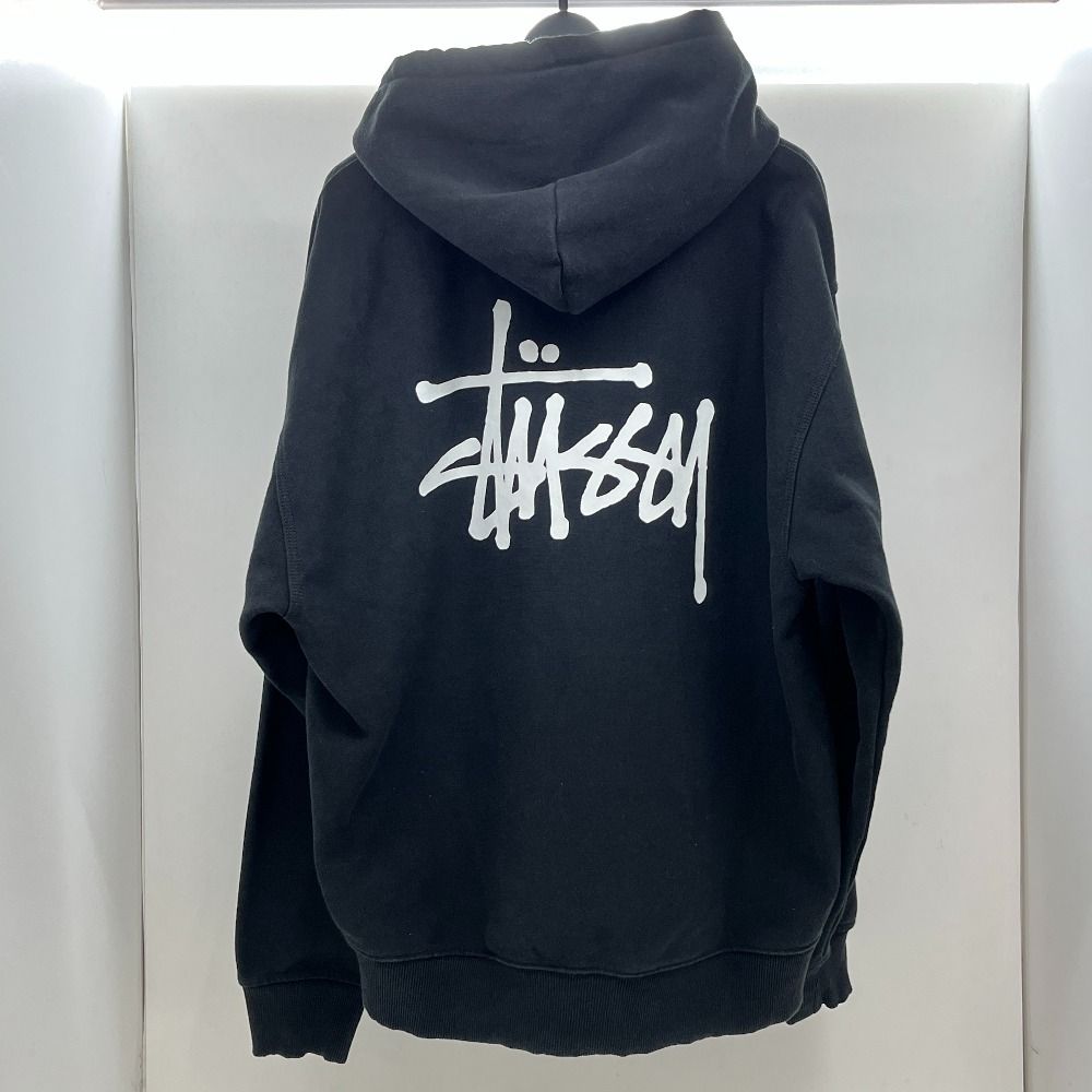 06 w 16687 STUSSY パーカー Lサイズ ステューシー 黒 コットン 品