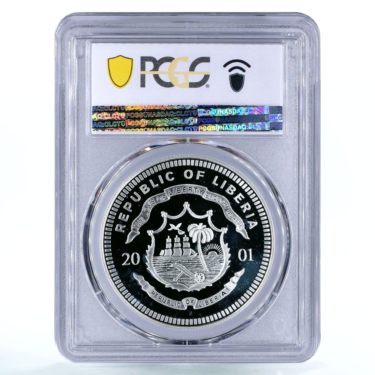 リベリア 20ドル 鉄道列車 機関車 クロコディル CE PR67 PCGS 銀貨