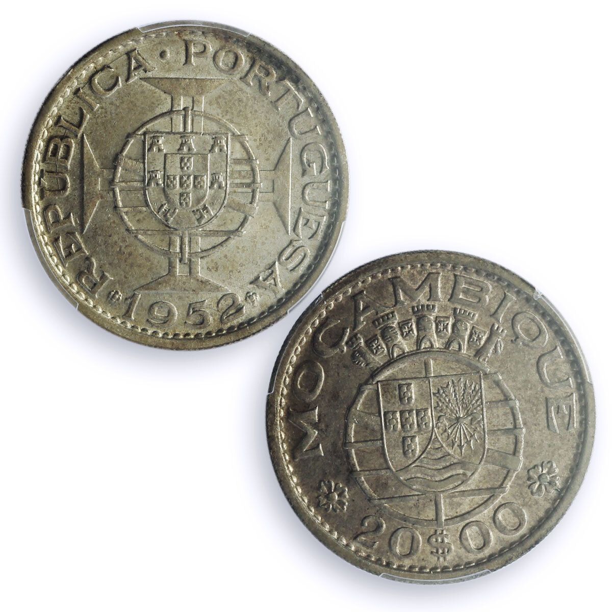 モザンビーク 20 エスクード ポルトガル 硬貨 KM-80 MS62 PCGS 銀貨
