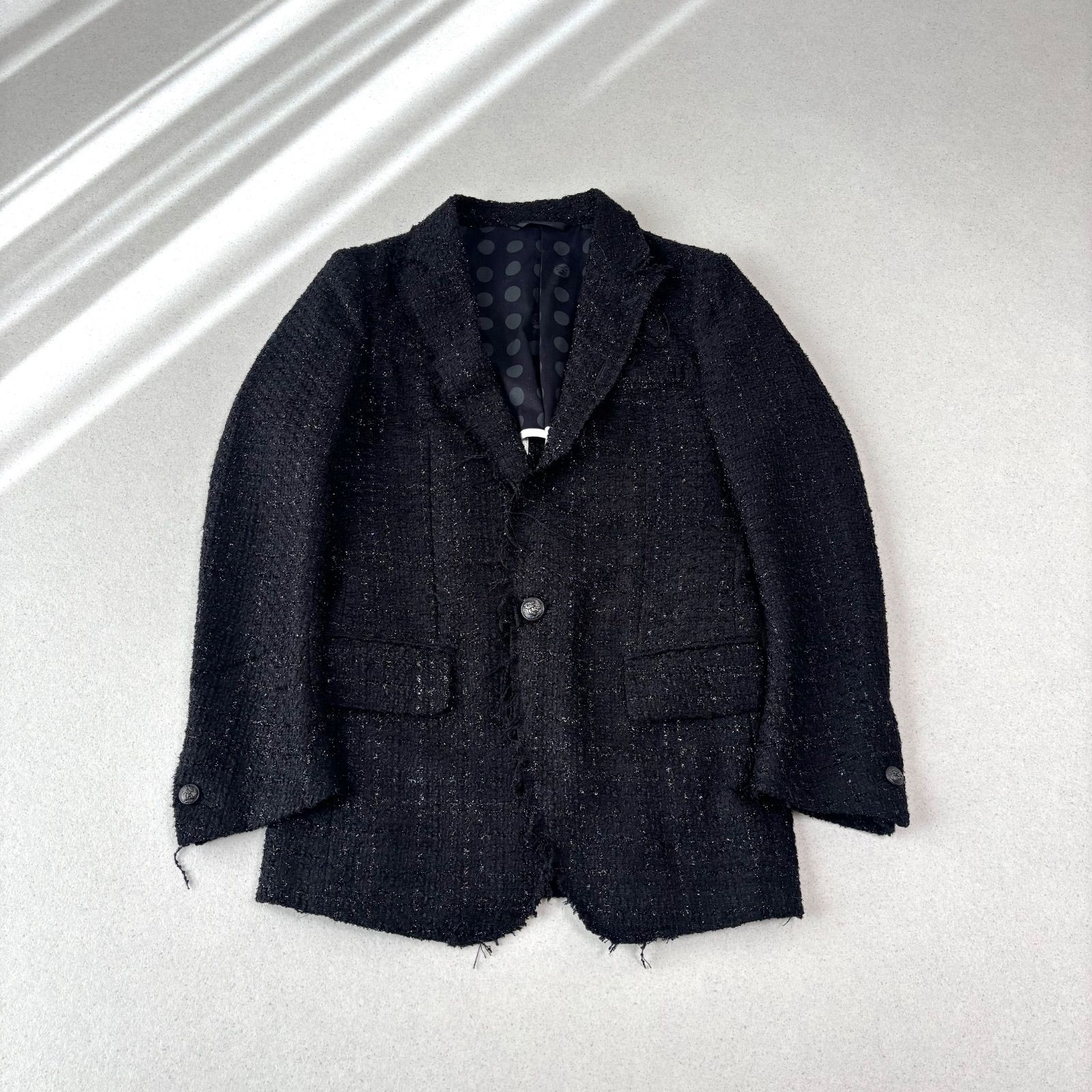 FranCisT_MOR.K.S フランシストモークス ツイード ラメ フリンジ加工 