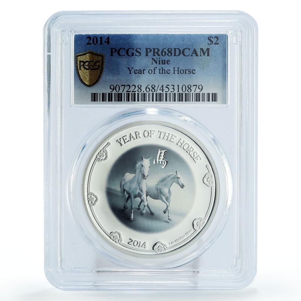 ニウエ 2ドル 太陰暦 午年 PR68 PCGS カラー銀貨 2014年 - メルカリ