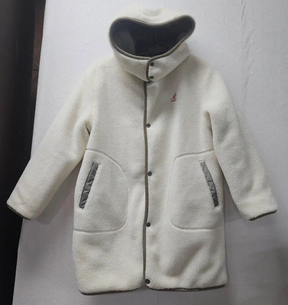 カンゴール キッズ グリーン リバーシブル フリース ロングジャケット 145