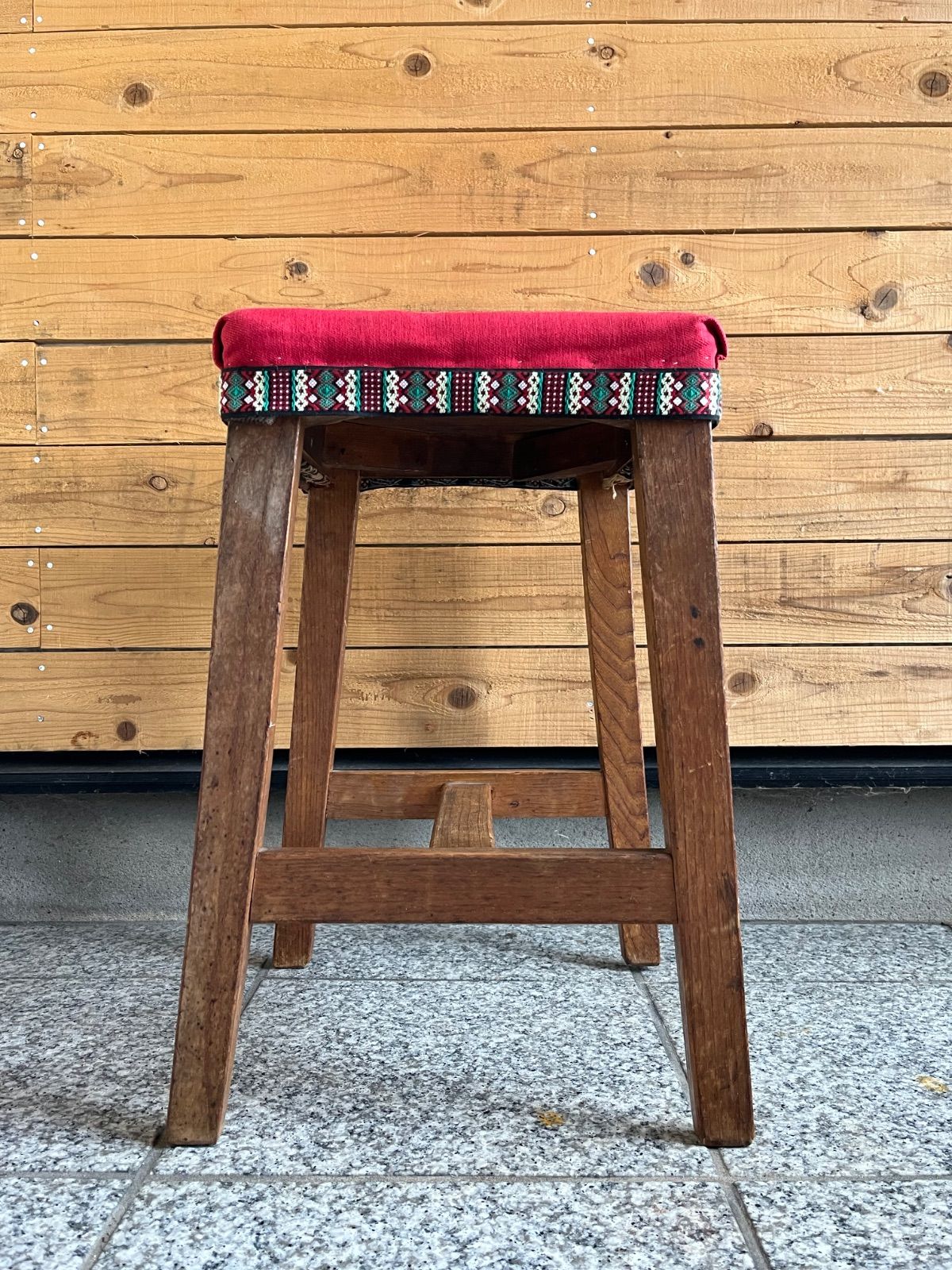 アンティーク チェア スツール 木製 おしゃれ 四角 天然木 シャビー