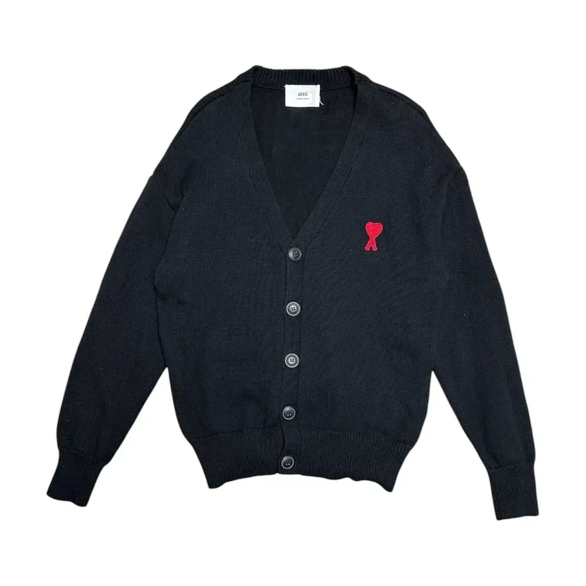 525 アミ スモール ハート ブラック カーディガン (M) - メルカリ