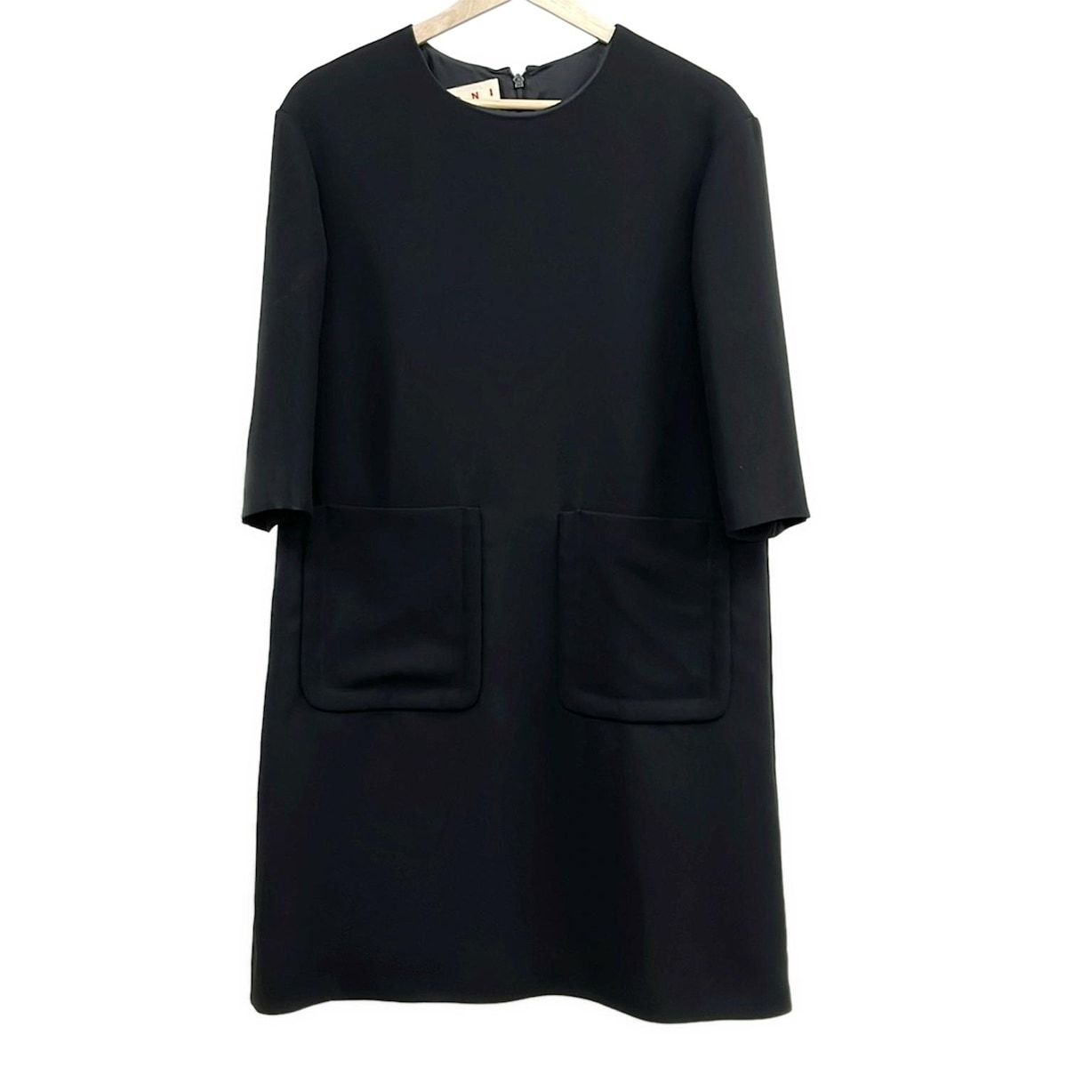 MARNI(マルニ) ワンピース サイズ42 M レディース - 黒 半袖/ロング