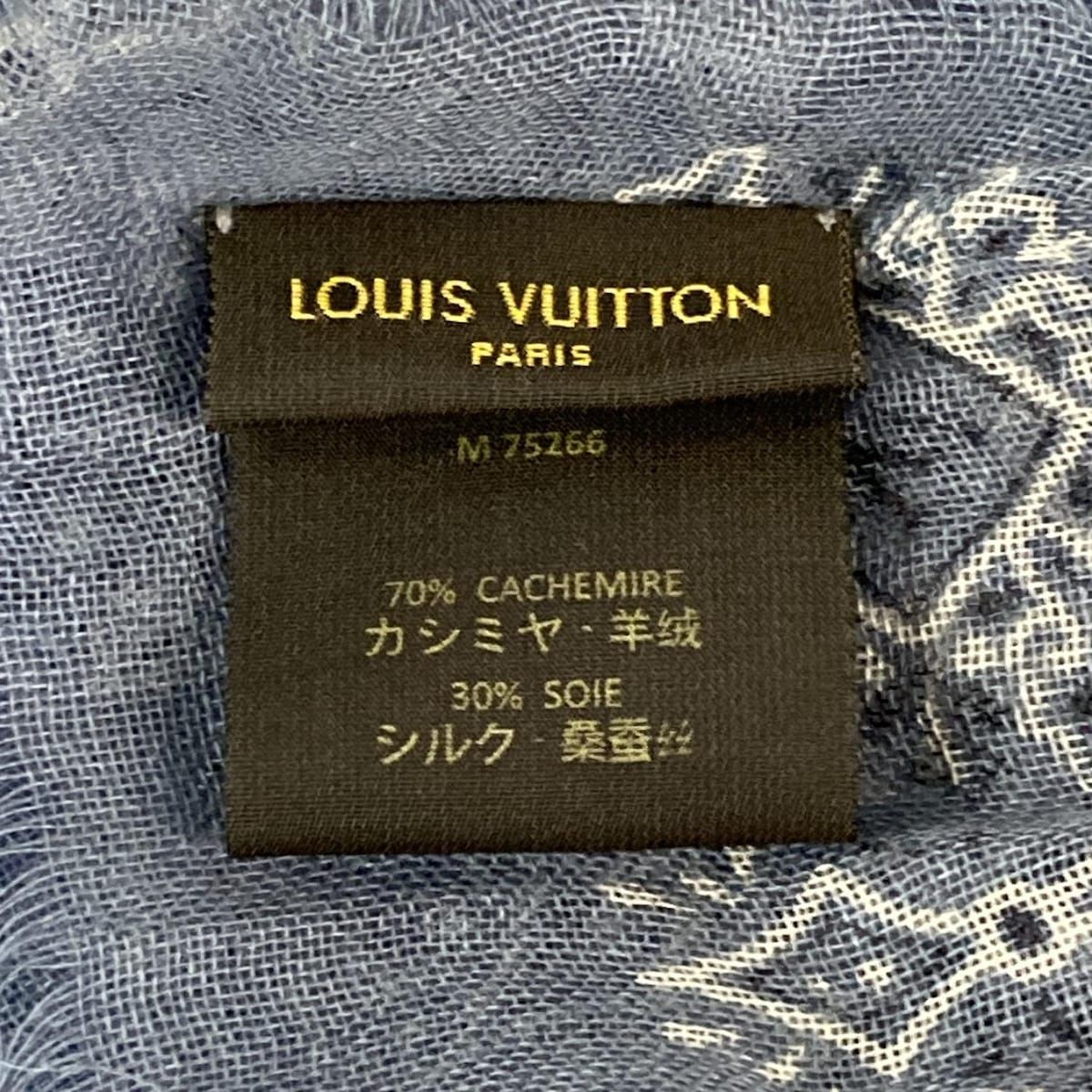ルイヴィトン ストール ショール バンダナパッチワーク モノグラム M 75266 ネイビー ブルー マルチ パッチワーク モノグラム柄