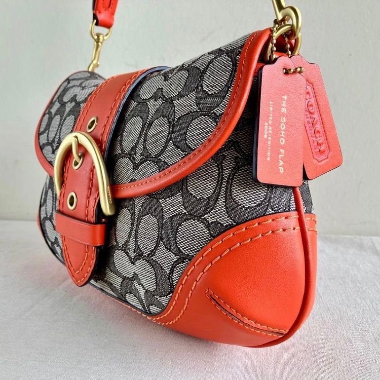 NWT COACH Soho Flap Shoulder Bag in Signature Jacquard & Leather