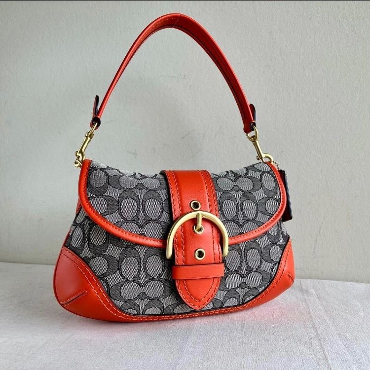 NWT COACH Soho Flap Shoulder Bag in Signature Jacquard & Leather