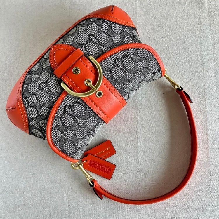 NWT COACH Soho Flap Shoulder Bag in Signature Jacquard & Leather