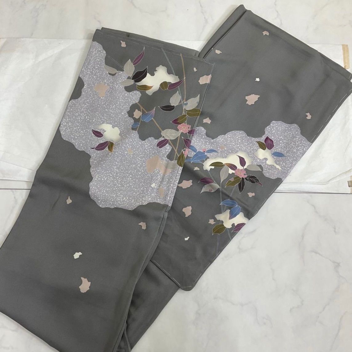 kimono one kimonoarisa 厳選 同然 友禅の素敵な附下訪問着 袷 広衿 一つ紋 仕付け糸付 アルファガード 裄65肩丈159.5