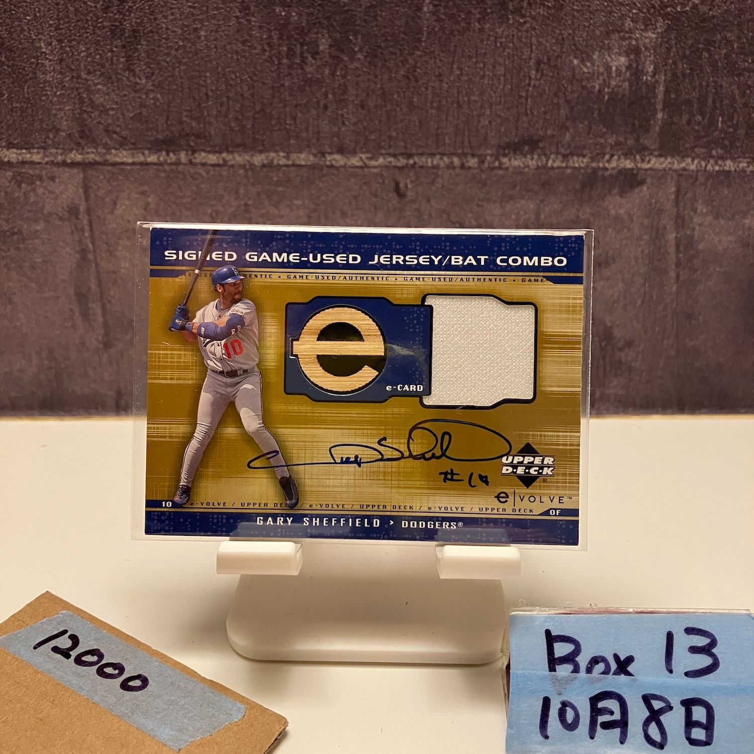 2003 Upper Deck Gary Sheffield 直筆サインカード Los Angeles Dodgers ジャージ バット カード