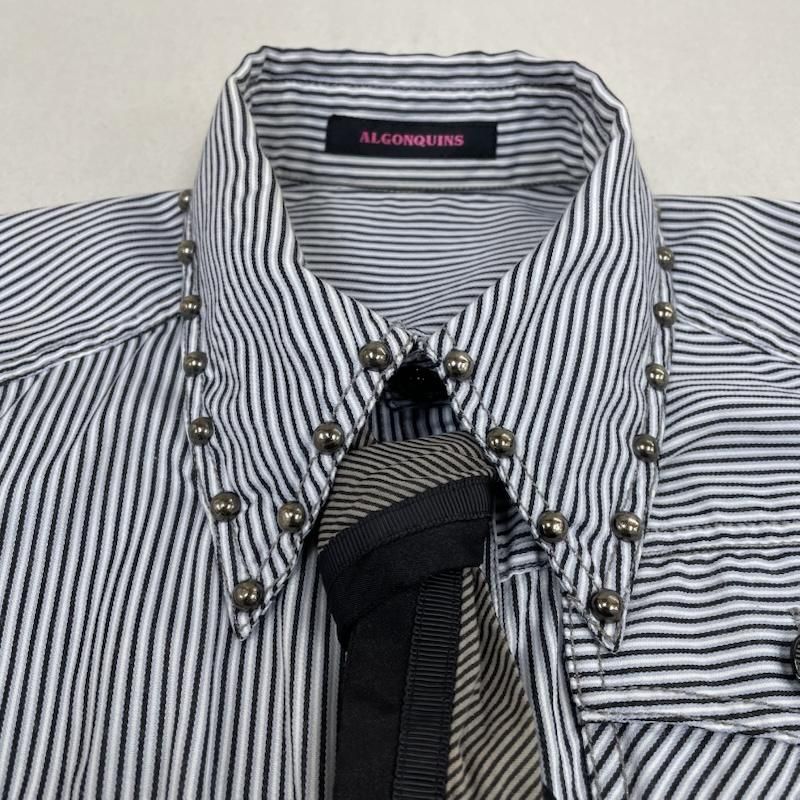 アルゴンキン ネクタイ付き ストライプ柄 長袖 シャツ ブラウス Shirt 