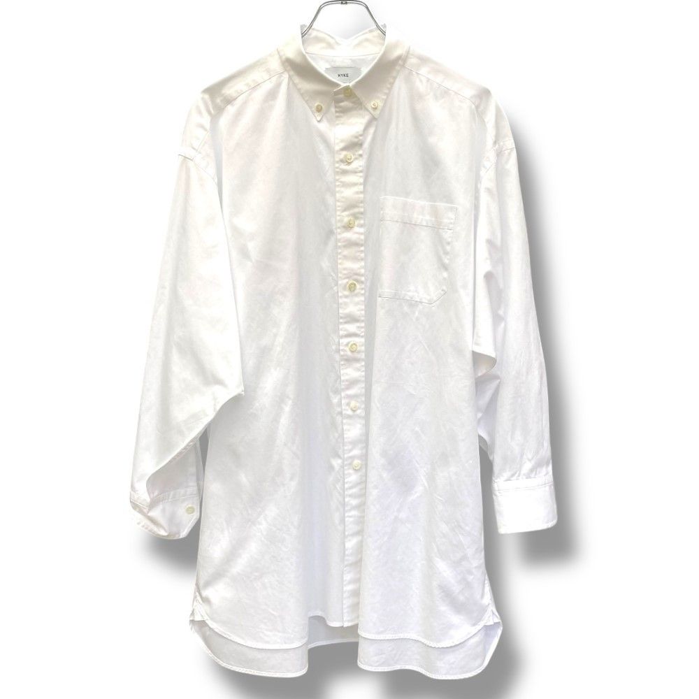 HYKE 24 SS コットン長袖シャツ サイズ1 ホワイト