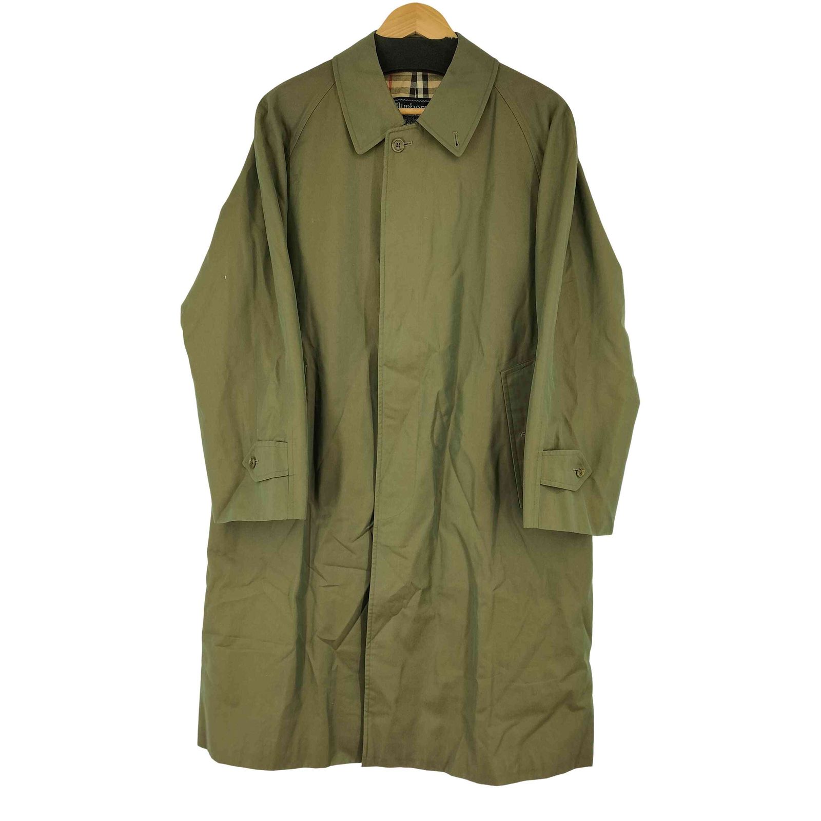 BURBERRYS(バーバリーズ) 裏地ノバチェック 玉虫 ステンカラーコート メンズ 表記無 【中古】【ブランド古着バズストア】 バーバリーズ BURBERRYS 裏地ノバチェック 玉虫 ステンカラーコート