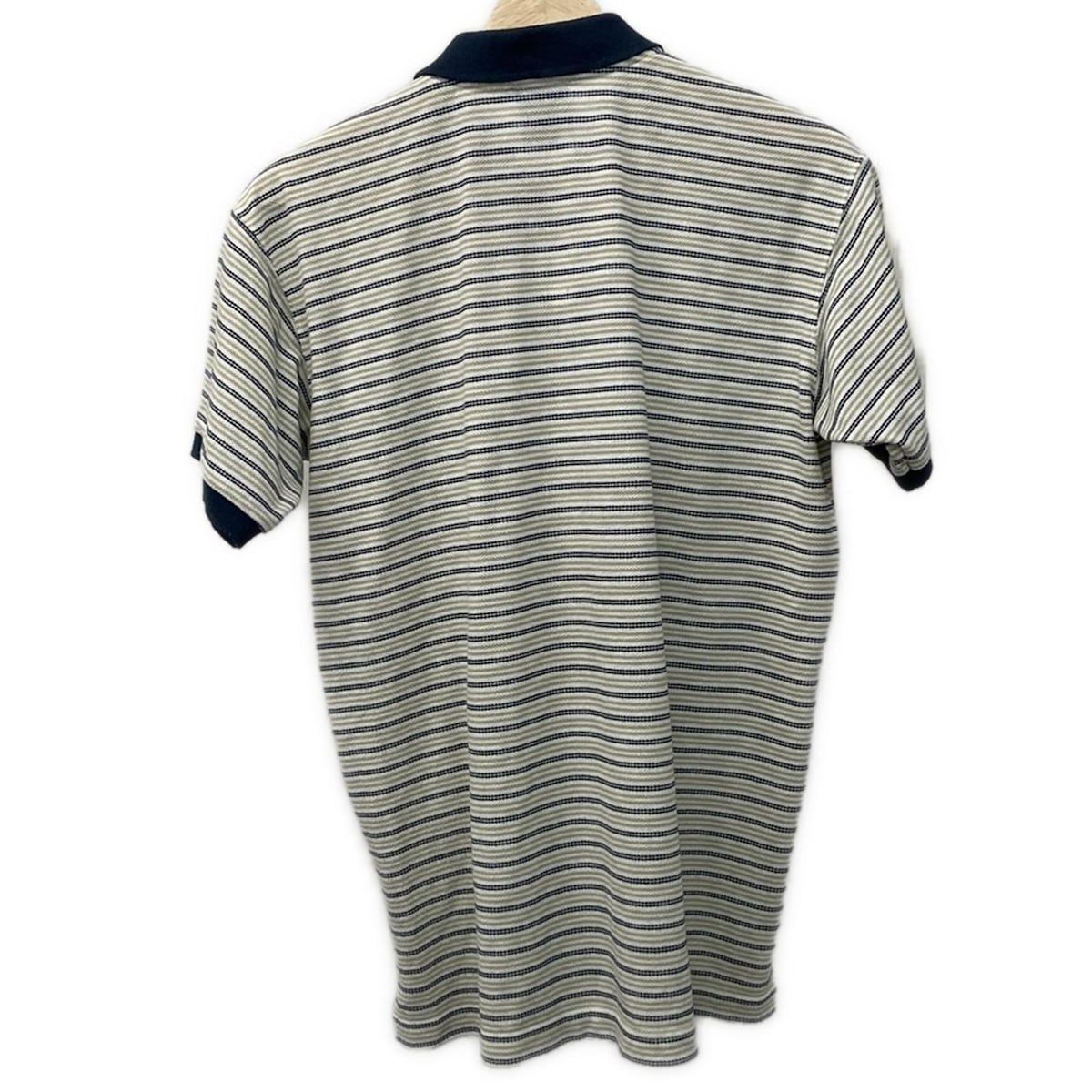 THE NORTH FACE ノースフェイス 半袖ポロシャツ サイズM メンズ - 白×ネイビー×ベージュ ボーダー