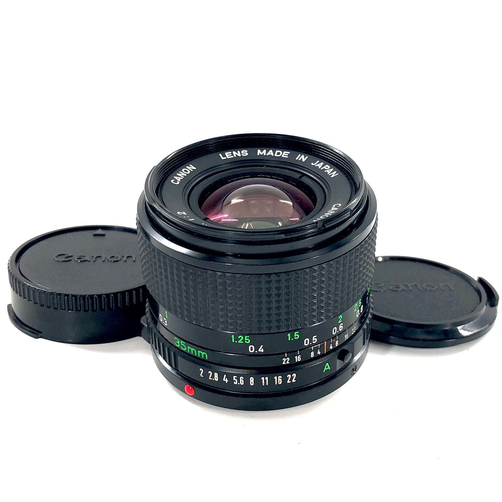 CANON キヤノン レンズ LENS FD 35 mm 1 2 レンズキャップ リアキャップ付き PF 500