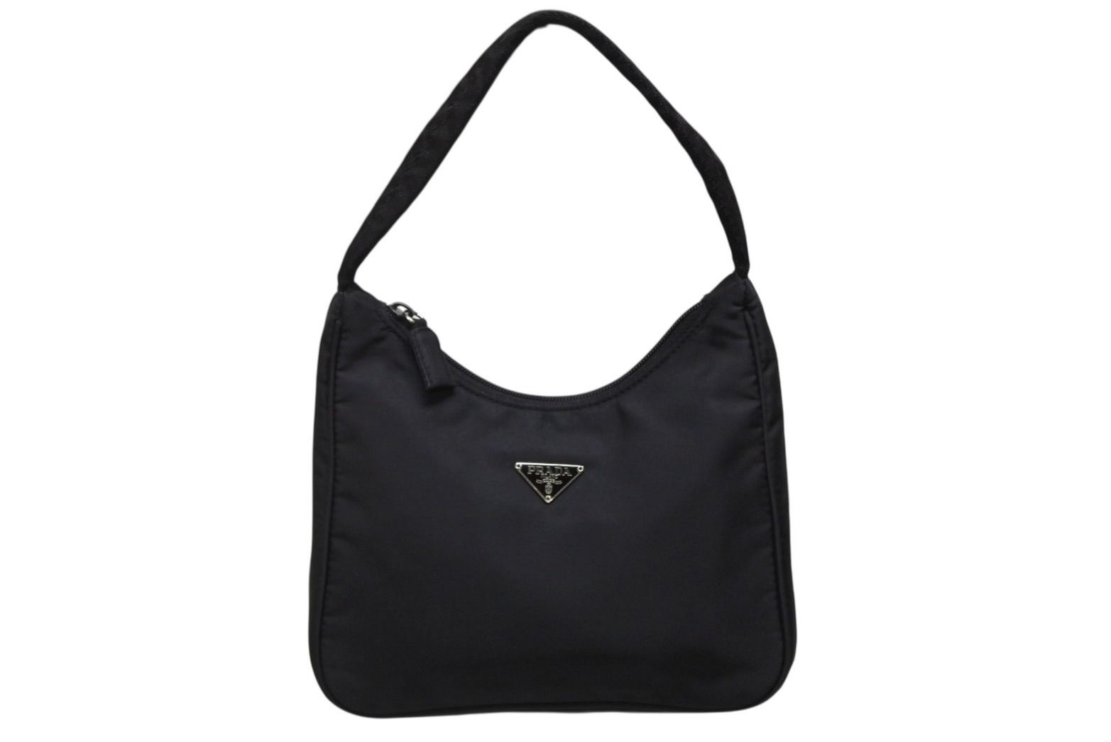 PRADA プラダ ホーボー ハンドバッグ ワンショルダーバッグ MV 515 トライアングルロゴ ナイロン ブラック 4 b 009980
