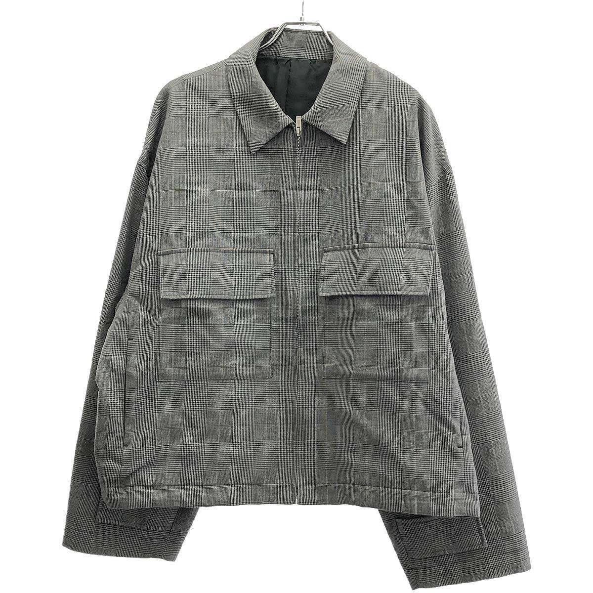 【stein】チェック　ジャケット stein シュタイン 20SS OVER SLEEVE ZIP JACKET Glen check グレン