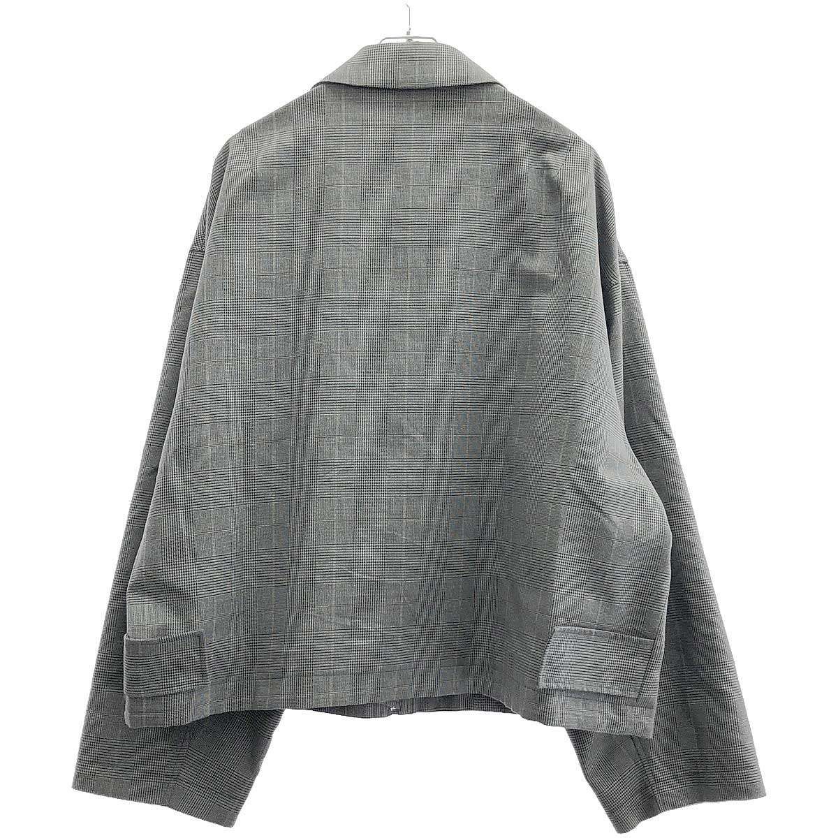 【stein】チェック　ジャケット stein シュタイン 20SS OVER SLEEVE ZIP JACKET Glen check グレン