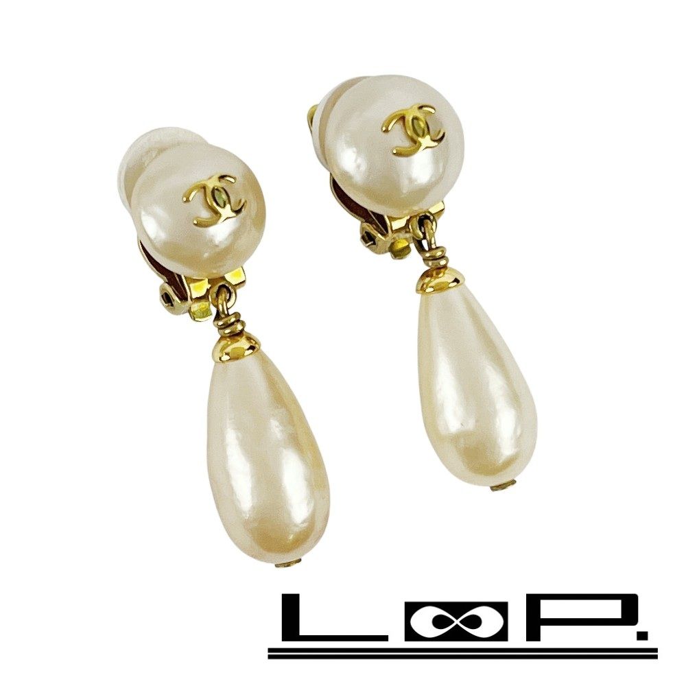 ヴィンテージ シャネル ココ イヤリング フェイクパール GP ゴールド 94 A 箱 483462 10