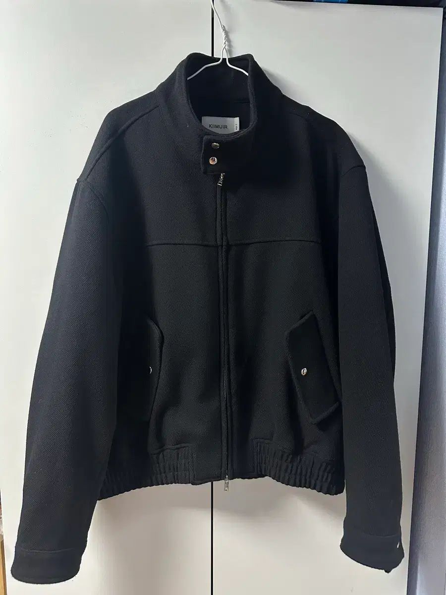 キミュア スプリング ウール 2-way ハリントン ジャケット ブラック L