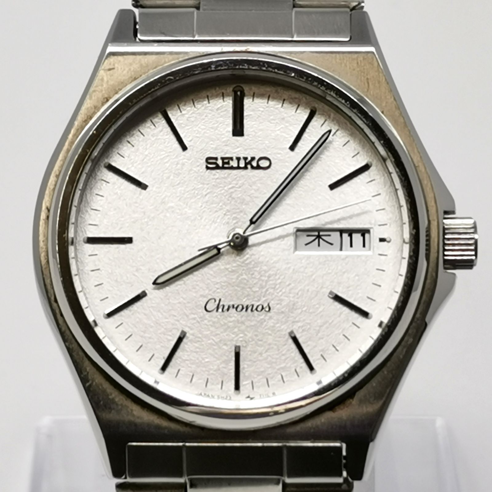 セイコー クロノス シルバー ホワイト 5h23-7060 腕時計 電池ないため