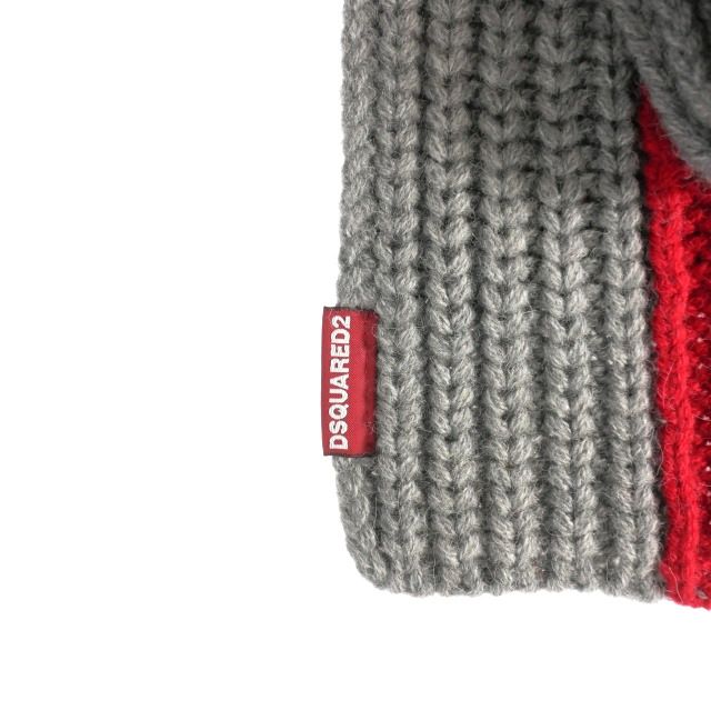 ディースクエアード 23 AW アルパカウール ニットマフラー ストール 小物 UNI グレー 正規 マフラー 小物 メンズ