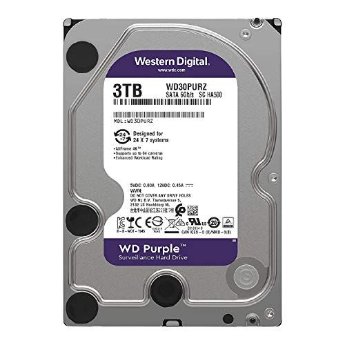 整備済み品 Western Digital ウエスタンデジタル 内蔵HDD 3 TB 監視システム向け 3.5インチ WD Purple