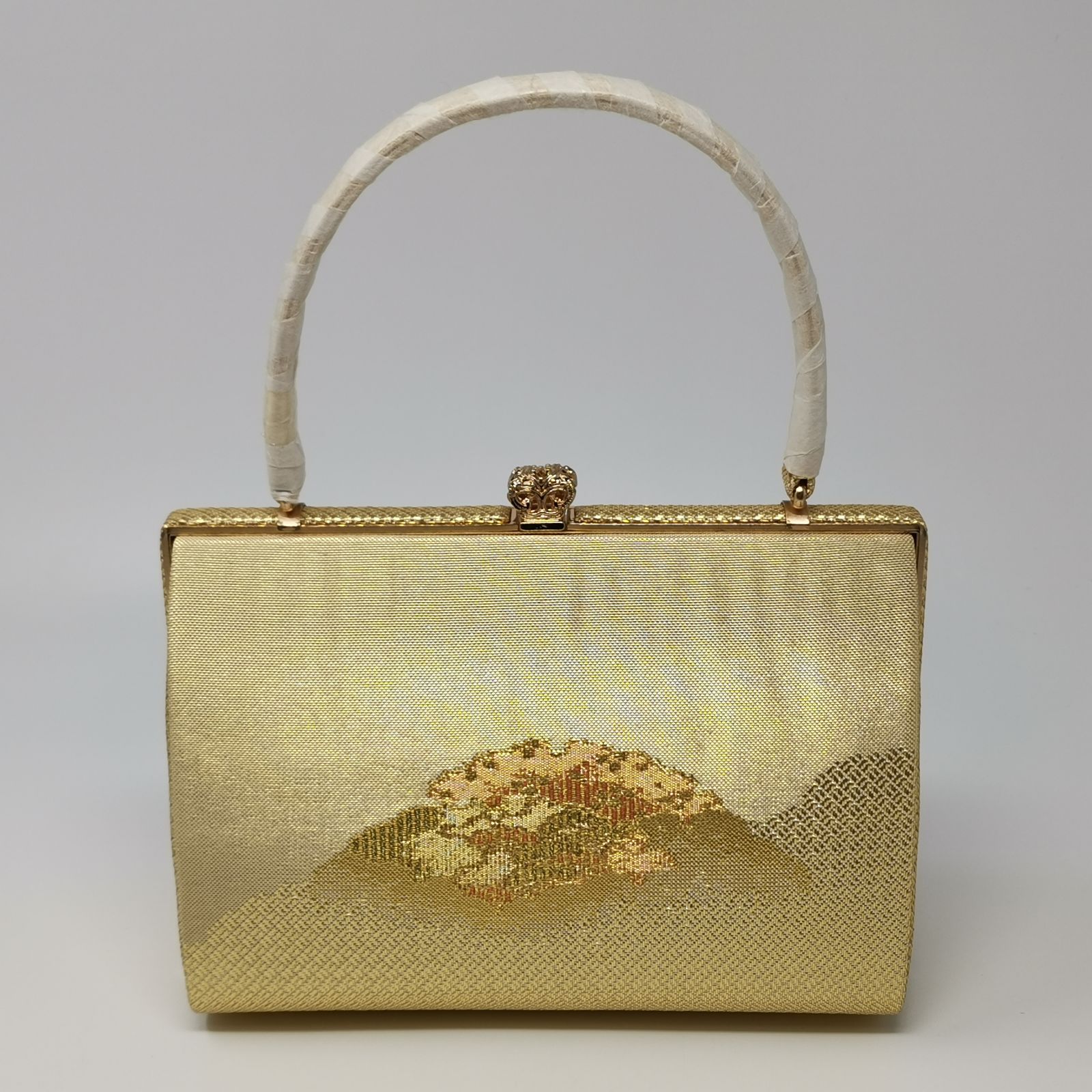 新品未使用 和装 草履 バッグ セット 箱あり ミニ手鏡付 ゴールド色