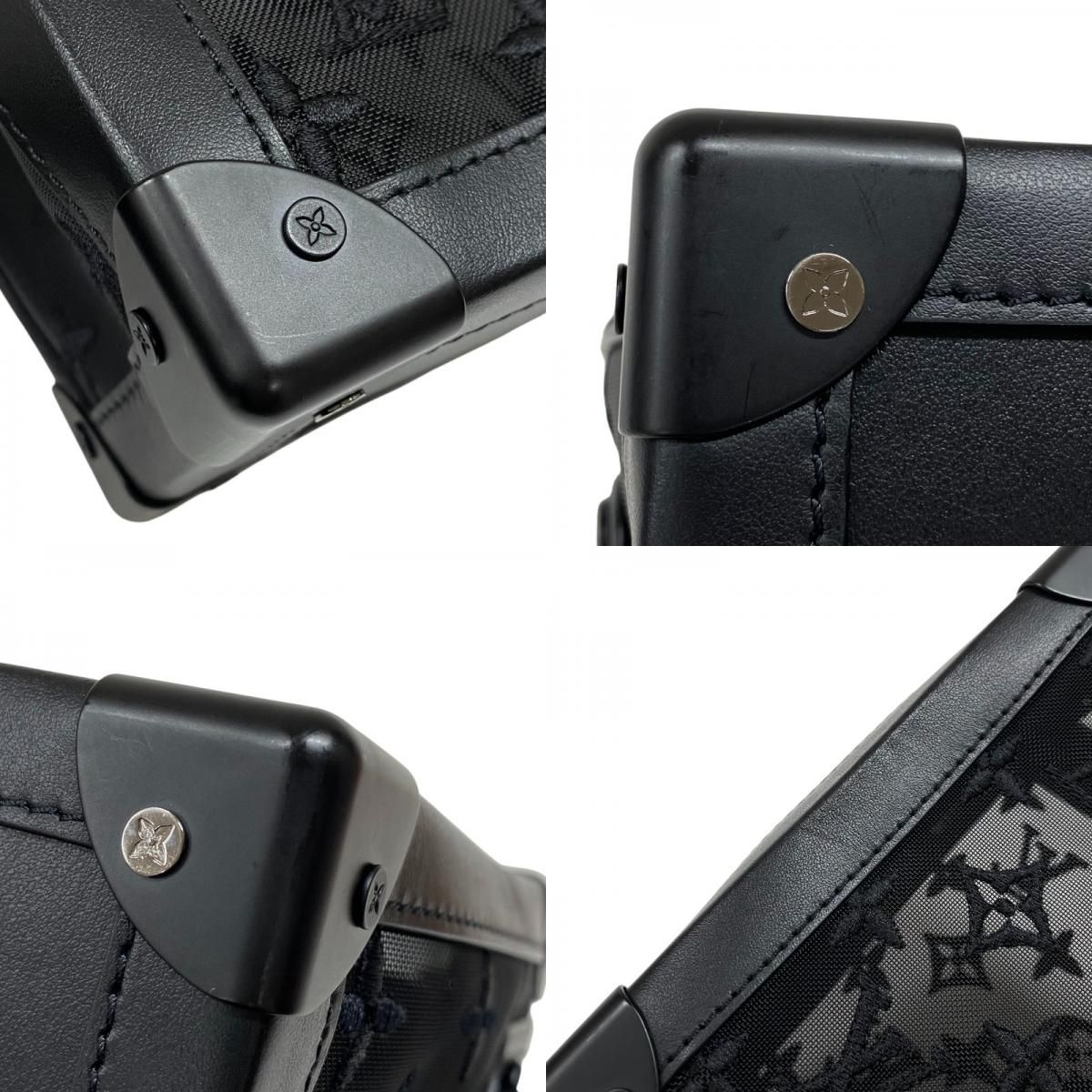 ルイ ヴィトン LOUIS VUITTON ソフトトランク M 53964 ブラック モノグラム メッシュ メンズ ショルダーバッグ フォーマル対応 メッセンジャーバッグ 