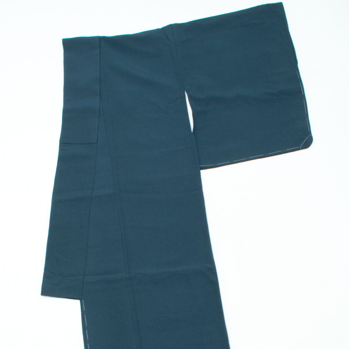 美品】色無地 本草木染 堅牢染 高麗納戸 丹後ちりめん 縫い一つ紋