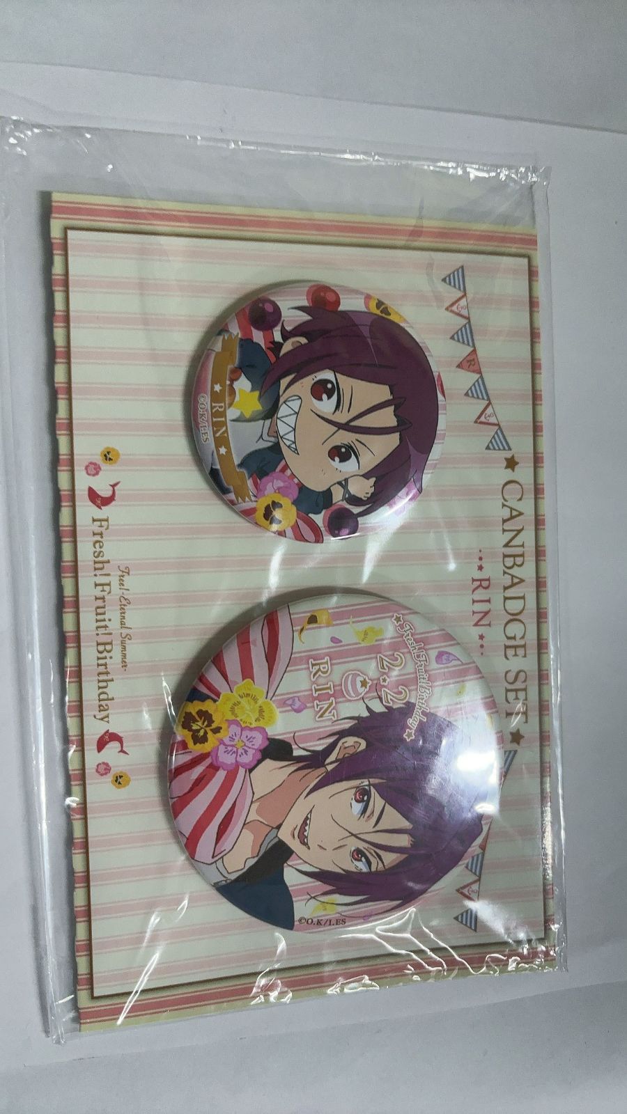 MR-01585 Free! Fruit Birthday フルーツ バースデー 缶バッジ 凛