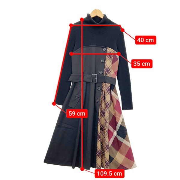 ブルーレーベルクレストブリッジ　新品未使用　美人百花　ニット　ワンピース　38 BLUE LABEL CRESTBRIDGE ブルーレーベルクレストブリッジ ニット